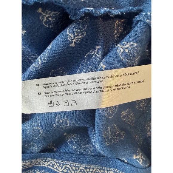 Band Of Gypsies Women's Off The Shoulder Smocked Tunic Dress Blue Small - Picture 8 of 8